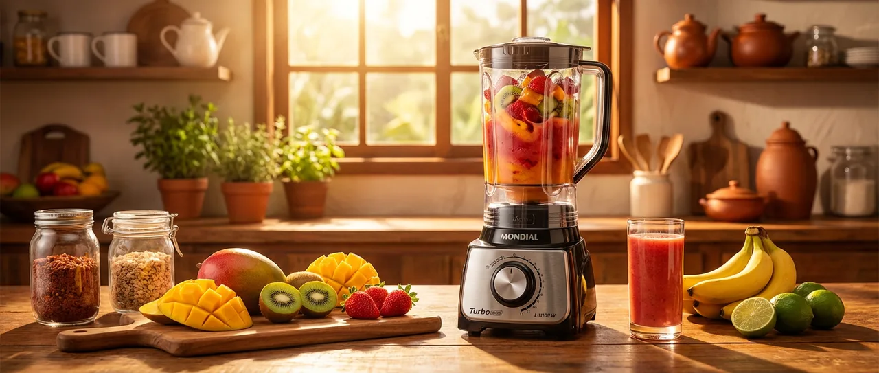 MONDIAL Liquidificador Turbo, Preto/Inox, 1100W, 220V - L-1100 BI