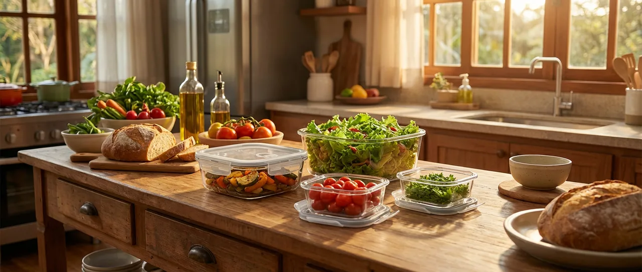 Electrolux Kit 4 Potes Herméticos de Vidro com Tampa de Plástico com Silicone, 0,35L, 0,50L e 0,80L