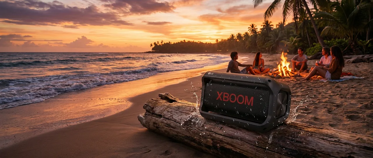 Caixa de som Bluetooth portátil LG XBOOM Durabilidade militar, à prova d'água (IP67) e 15 horas de bateria - XG8T