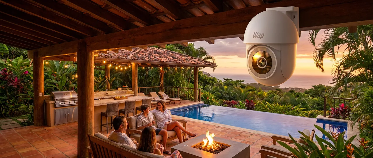 WAP Câmera de Segurança LENS 300, 360° Graus, Áudio Bidirecional com Cancelamento de Eco e À Prova D'Água, 5W 5V