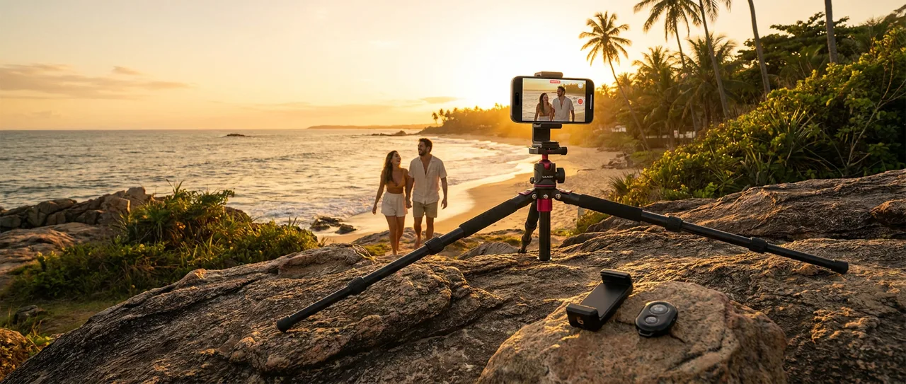 ULANZI Tripé magnético TT88 para iPhone 17, bastão de selfie extensível de 57 polegadas com controle remoto, clipe de telefone 2 em 1 e dois suportes de sapata fria - tripé de telefone leve para