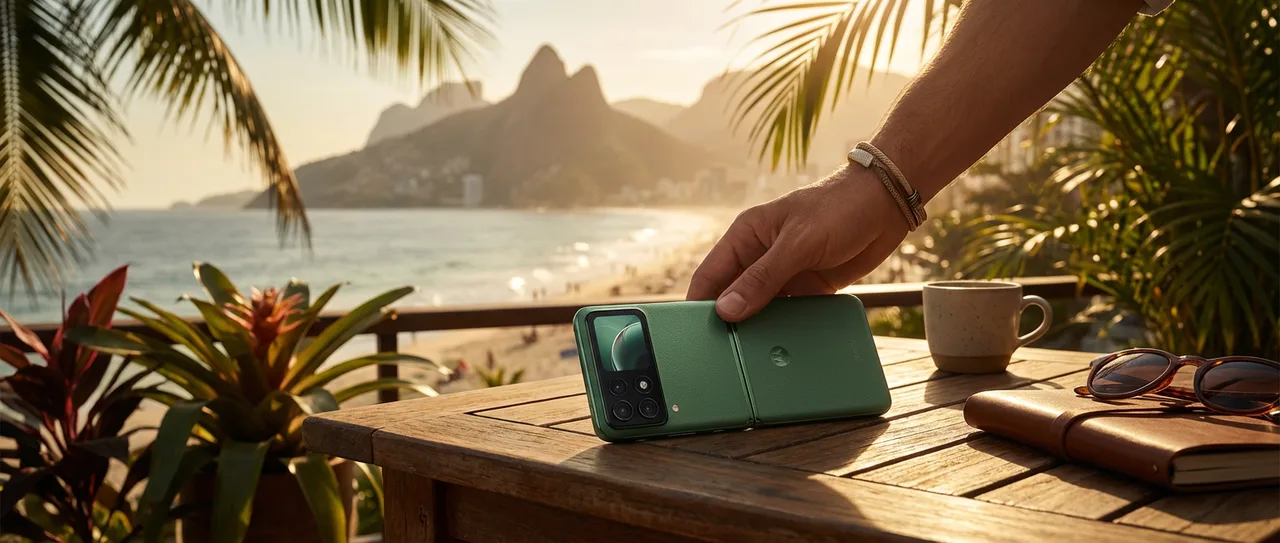 Smartphone Motorola Razr 60 Ultra - 1TB 32GB (16GB RAM+16GB Ram Boost) Snapdragon 8 Elite Tela dobrável 7" e externa 4” Moto AI 50MP camera - Verde